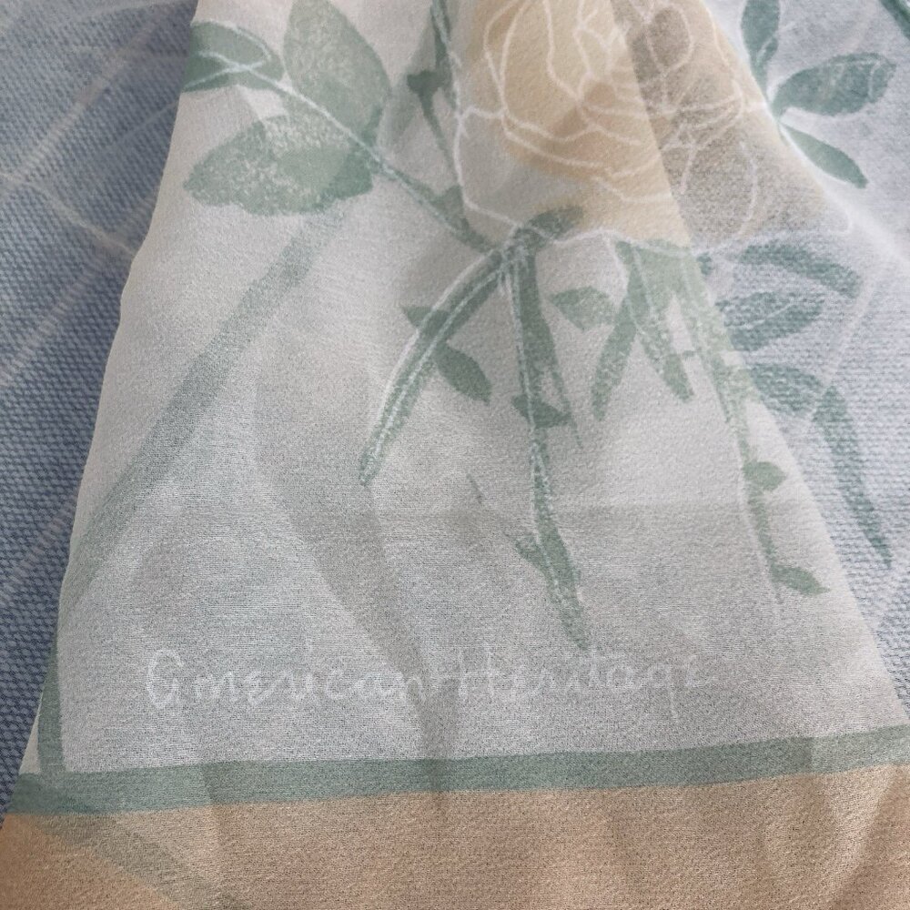Vintage  1960's Vera Neumann Scarf Chiffon Sheer Floral Muted Flower Names